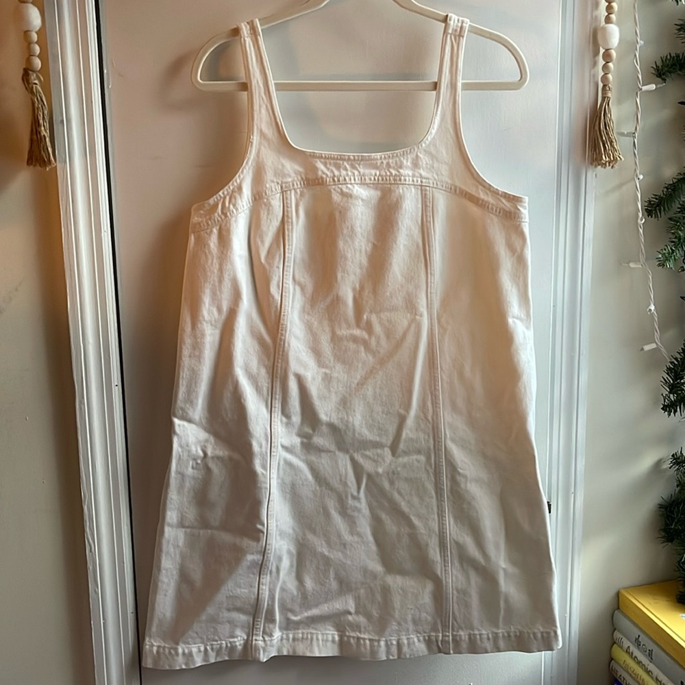 Madewell white denim A-line dress